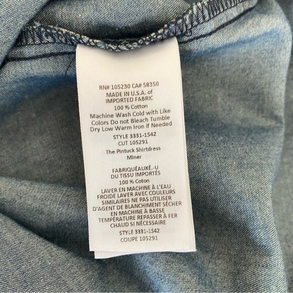 Current Elliott The Pintuck Cotton Denim Shirtdress size 3 Large - Picture 7 of 9
